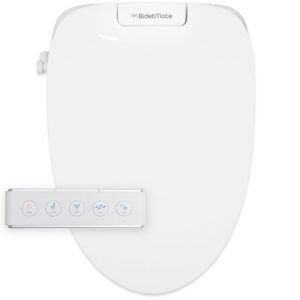 bidetmate 3500 series electric bidet heated smart toilet seat with automatic opening and closing lid & seat, unlimited heated water, remote, warm air dryer, and self-cleaning - fits elongated toilets