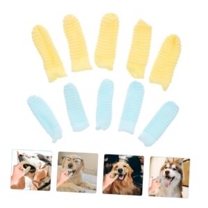 Didiseaon 20 Pcs Pet Toothbrush Gloves Chewy Dog Toothbrush Cat Toothbrushes for Indoor Cats Chew Brush for Dogs