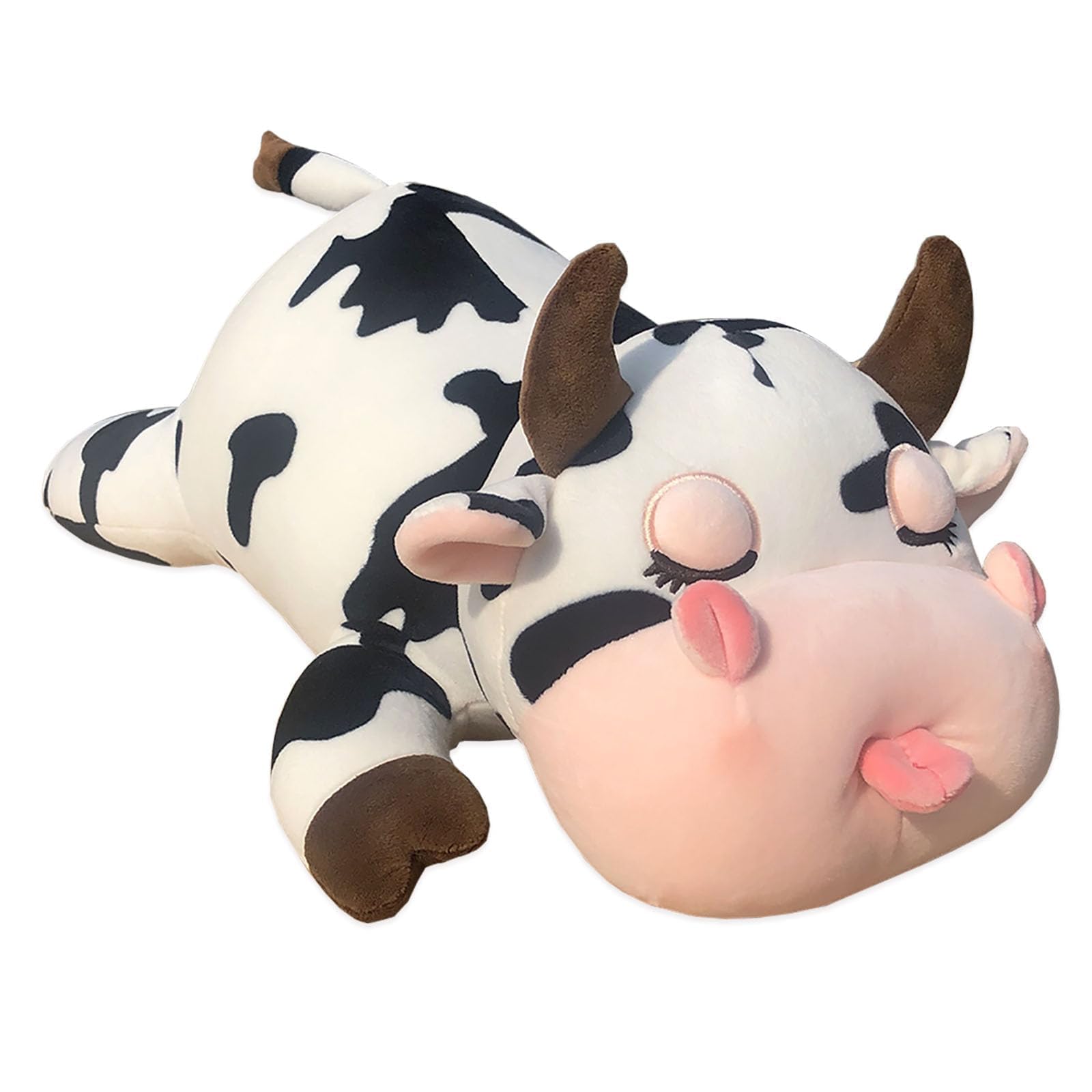 Whlo4U Cow Plush Pillow - 23.6 Inch Cow Stuffed Animal - Birthday Christmas Valentine’s Day Gift for Kids Adults Boys Girls