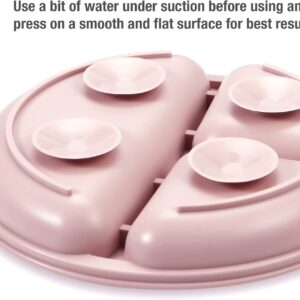 PandaEar Silicone Baby Feeding Set | 9PCS Baby Led Weaning Supplies Self Feeding Utensils | Divided Suction Plate Bowl Bibs Sippy Cup with Baby Snack Container Spoons Forks (Pink)