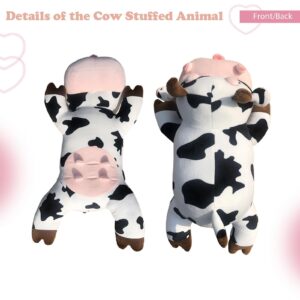 Whlo4U Cow Plush Pillow - 23.6 Inch Cow Stuffed Animal - Birthday Christmas Valentine’s Day Gift for Kids Adults Boys Girls