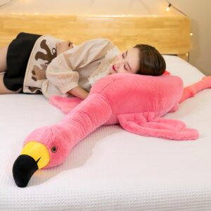 flamingo stuffed animal plush pillow cute giant flamingo plush toy plush soft hugging pillow flamingo stuffed animal duck plush pillow gift for kids birthday (43.3in pink)