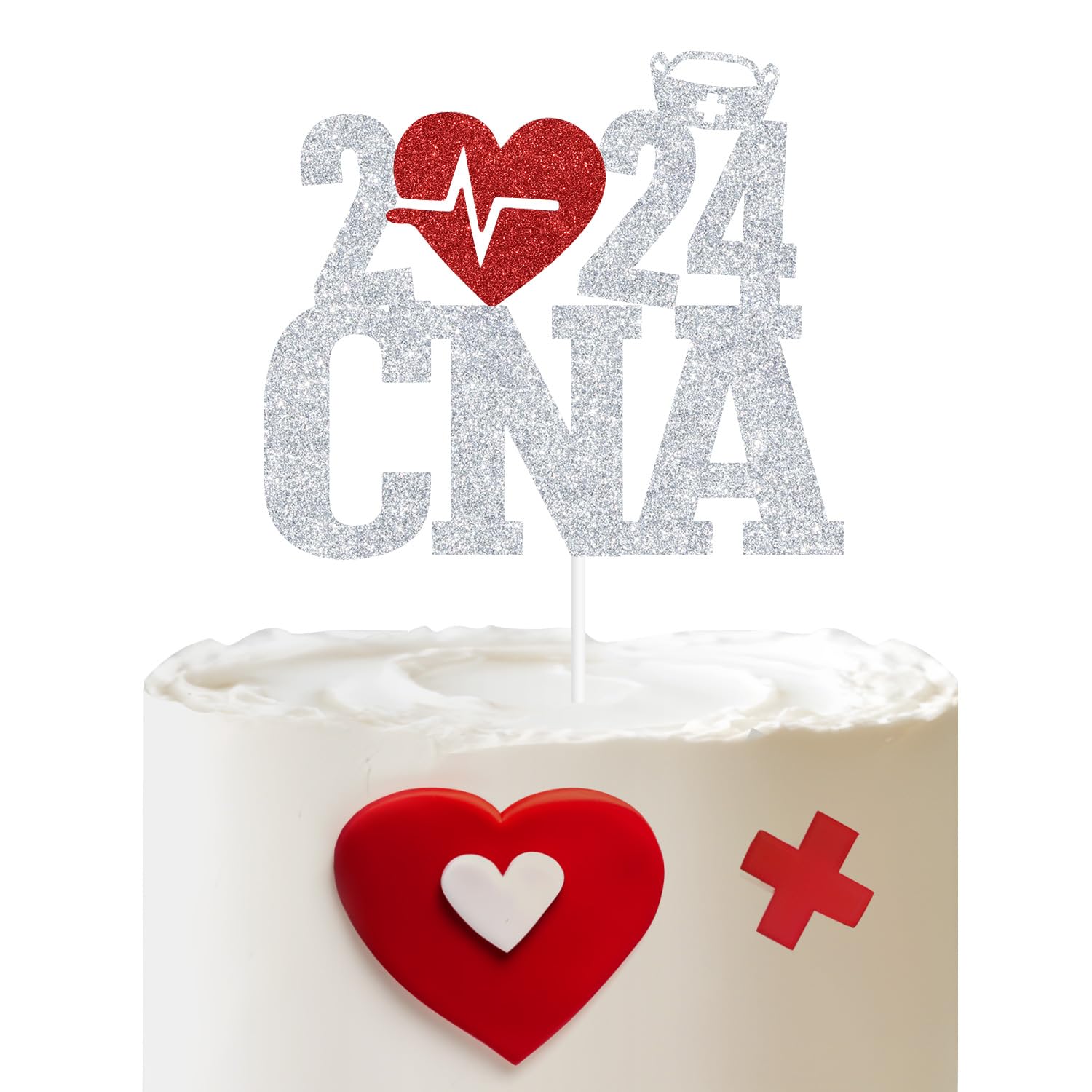 2024 CNA Cake Topper, Nurse Décor, Certified Nursing Assistant, Medical Nursing School Graduation Party Decorations Supplies