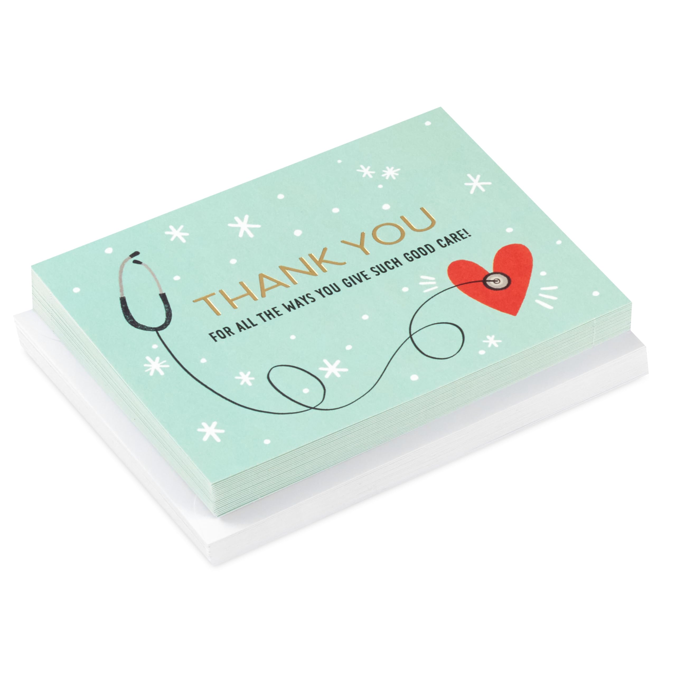 Hallmark Healthcare Thank You Card Pack (20 Blank Cards with Envelopes) for Nurses Day, Doctors, Physician Assistants, Medical Professionals