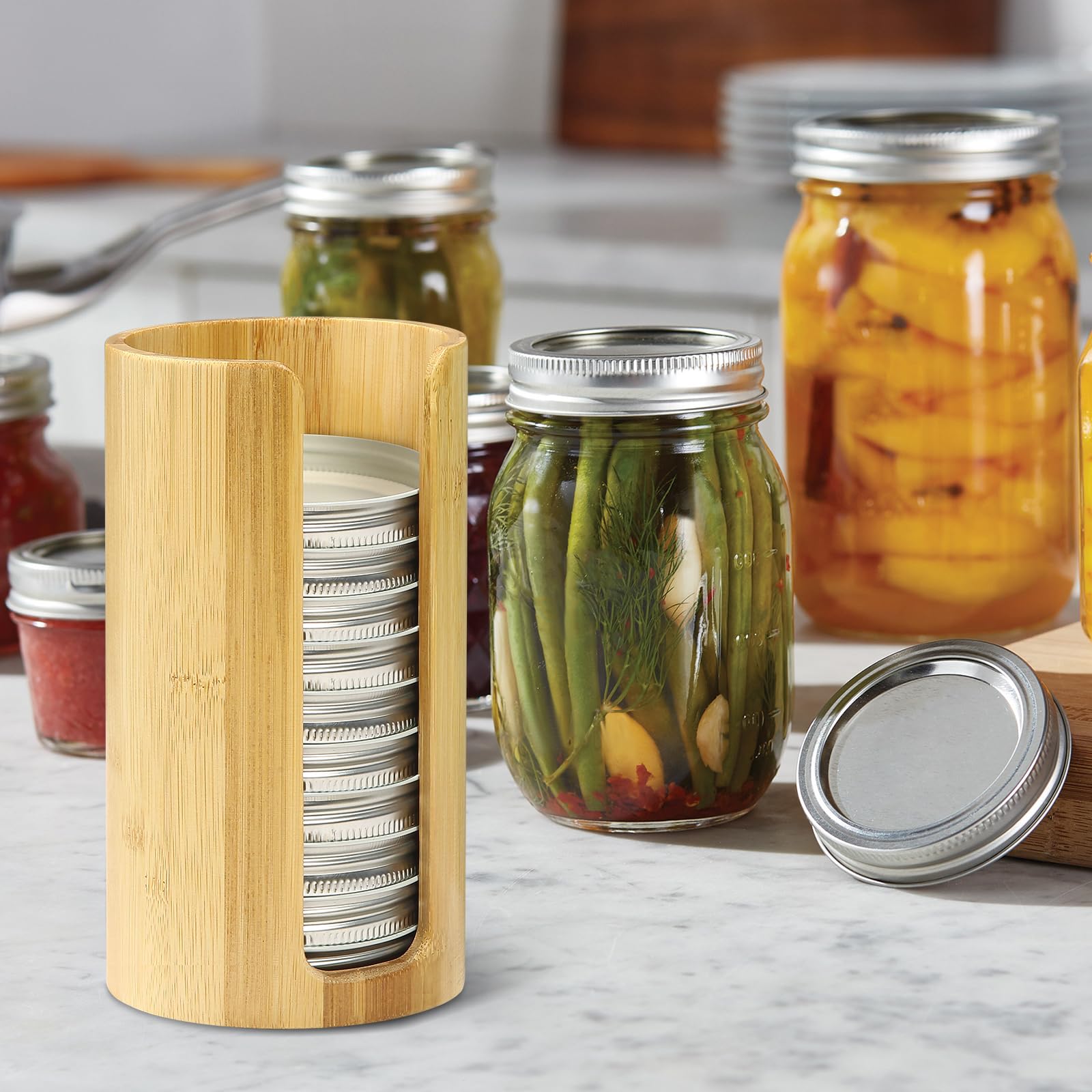 PZHZ Mason Jar Lid Organizer Suitable for Canning Lids、Ball Mason Jar Lids Plastic Mason Jar Lids 2PCS(WIDE&REGULAR