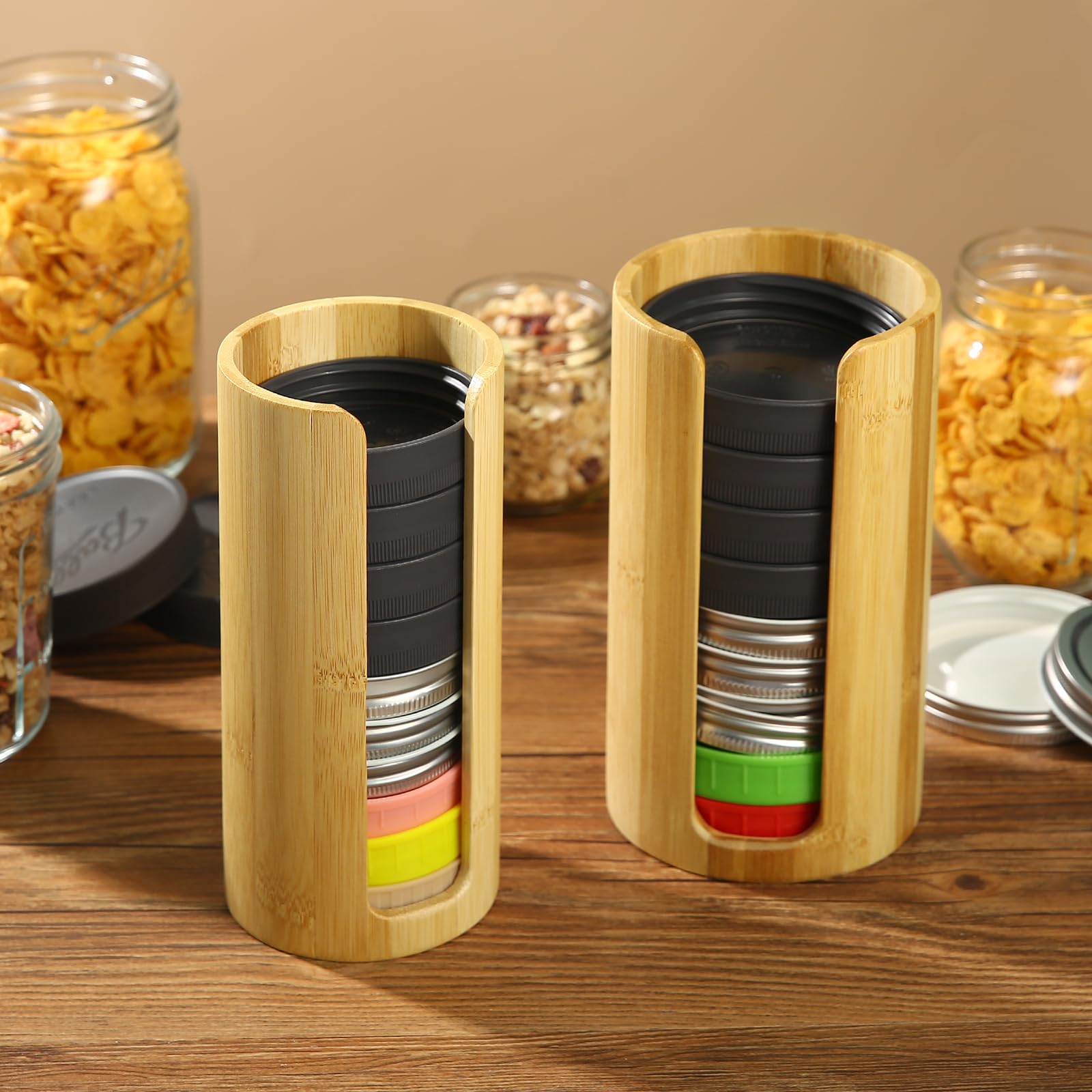 PZHZ Mason Jar Lid Organizer Suitable for Canning Lids、Ball Mason Jar Lids Plastic Mason Jar Lids 2PCS(WIDE&REGULAR