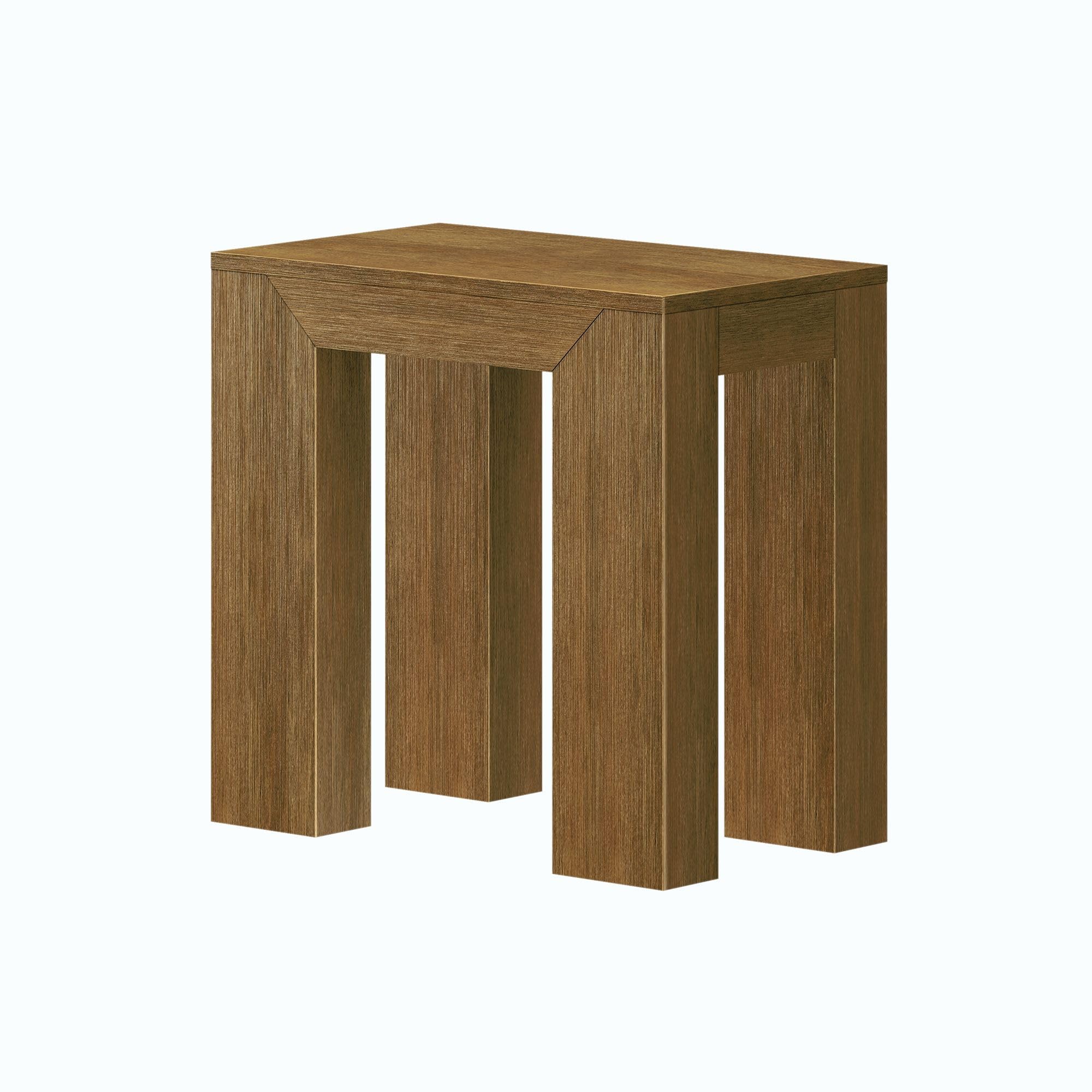 Plank+Beam Modern Rectangular Side Table, Slim Side Table for Living Room, Narrow Nightstand for Small Spaces, Wood End Table for Bedroom, Pecan Wirebrush