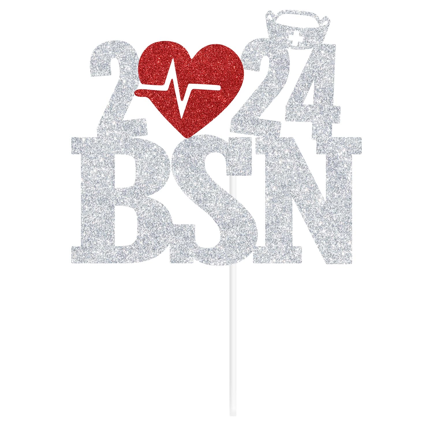 2024 BSN Cake Topper, Nurse Décor, Congrats Nurse, Medical Nursing School Graduation Party Decorations Supplies