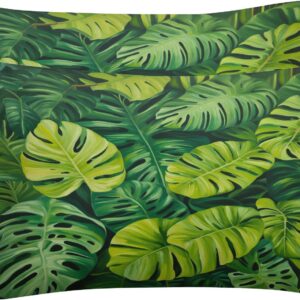 OmErsa Monstera Duvet Cover California King Size Bedding Set 3 PCS, Tropical Botanical Comforter Cover & 2 Pillowcases Soft Microfiber Patterned Bedroom Decorations for Adults Teens