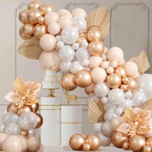 balloon garland arch kit champagne gold white peach 109 pcs for wedding baby shower bridal shower birthday bachelorette party background decorations supplies