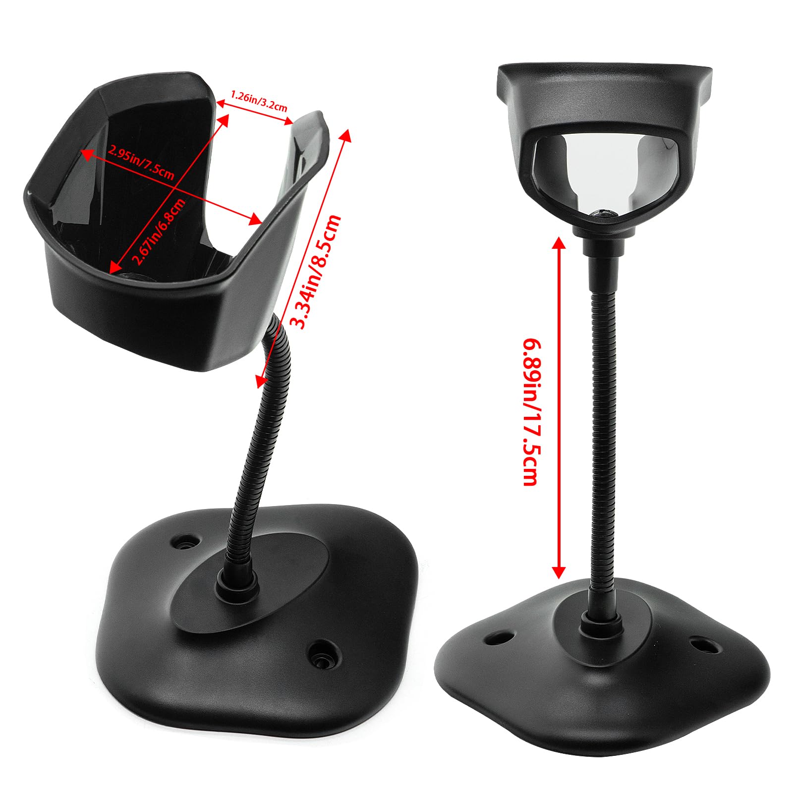 Universal Barcode Scanner Holder Compatible with Zebra Symbol DS4308, DS2208, DS2278, DS4608, DS8108 - PN: 20-71043-04R, Versatile Scanner Stand for Multiple Models