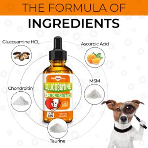 Glucosamine for Dogs ✿ Dog Joint Supplement ✿ Hip and Joint Supplement Dogs ✿ Glucosamine Chondroitin for Dogs ✿ Liquid Glucosamine for Dogs ✿ Glucosamine Chondroitin Dogs ✿ Bacon Flavor ✿ 2 Oz