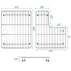 Sink Rack for Bottom of Sink with Kohler Whitehaven K-6486 and K-6487 Sink, 304 Stainless Steel Sink Protectors, Sink Grid Sink Grate for Bottom of Kitchen Sink Farmhouse 14.68" x 23.2" x 1"