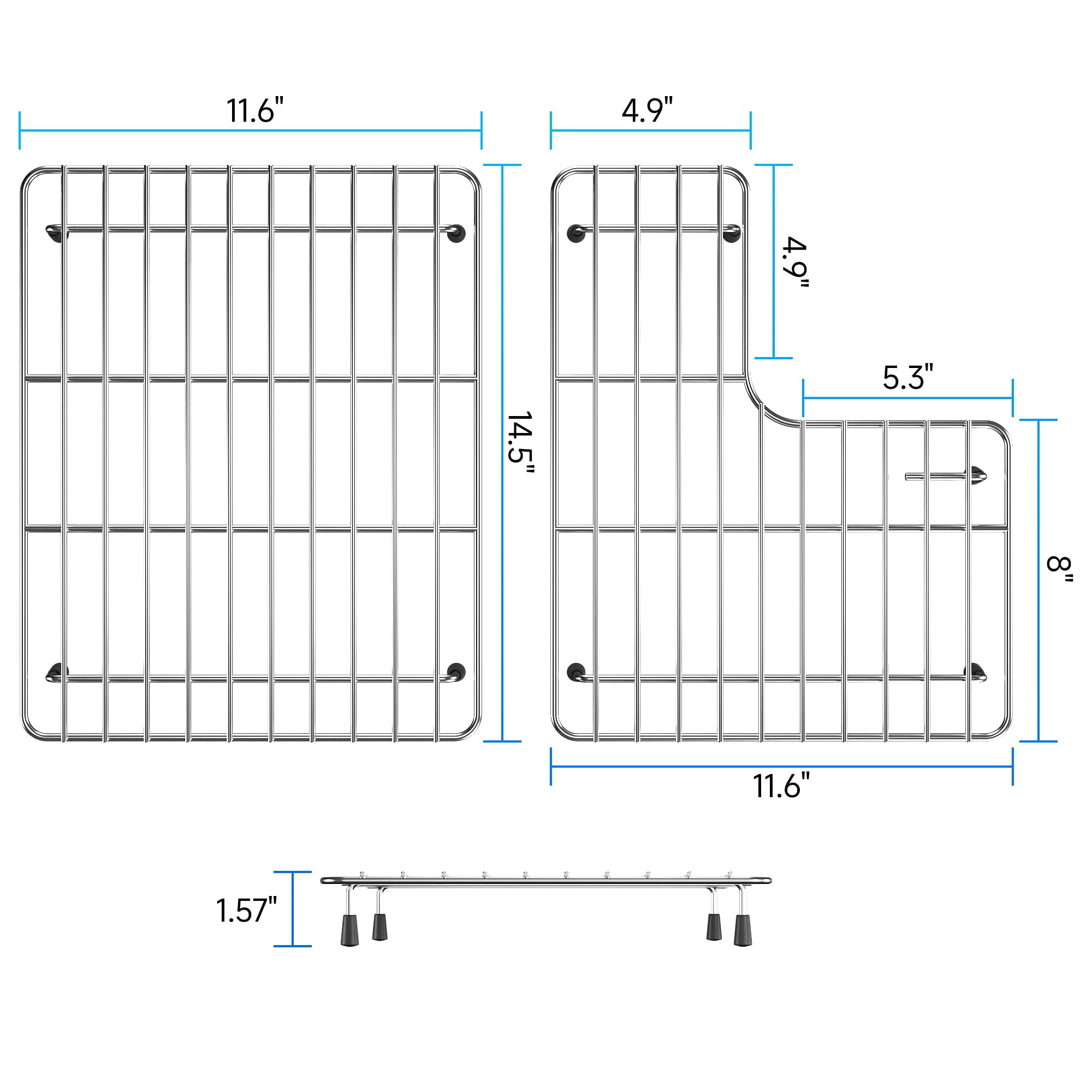 Sink Rack for Bottom of Sink with Kohler Whitehaven K-6486 and K-6487 Sink, 304 Stainless Steel Sink Protectors, Sink Grid Sink Grate for Bottom of Kitchen Sink Farmhouse 14.68" x 23.2" x 1"