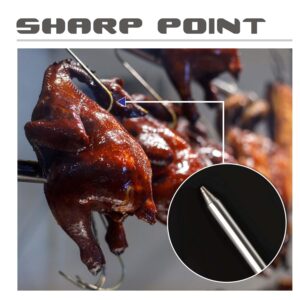 15 Pcs Stainless Steel Meat Hooks Butcher Hooks 3 Different Size S-Shaped Smoker Hooks for Hanging Beef Ribs Chicken, 3 MM Diameter 4.7/5.9/7.1 Inches Long Butchering Equipment