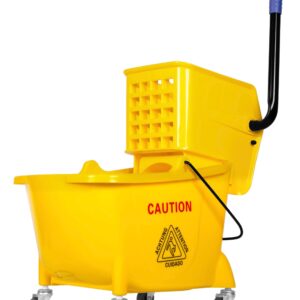 WEN Rolling Mop Bucket with Down Press Wringer, 26-Quart Capacity (73034B)