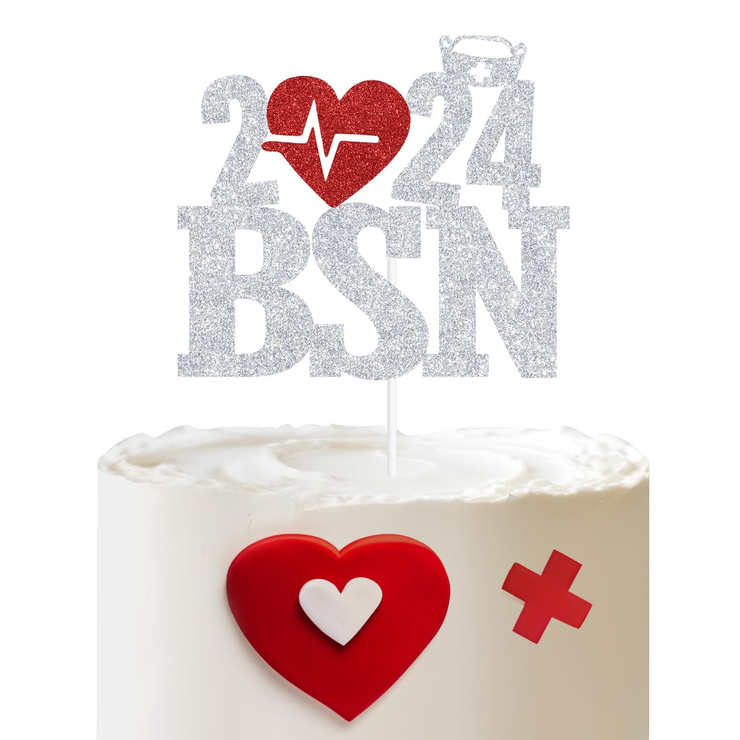 2024 BSN Cake Topper, Nurse Décor, Congrats Nurse, Medical Nursing School Graduation Party Decorations Supplies