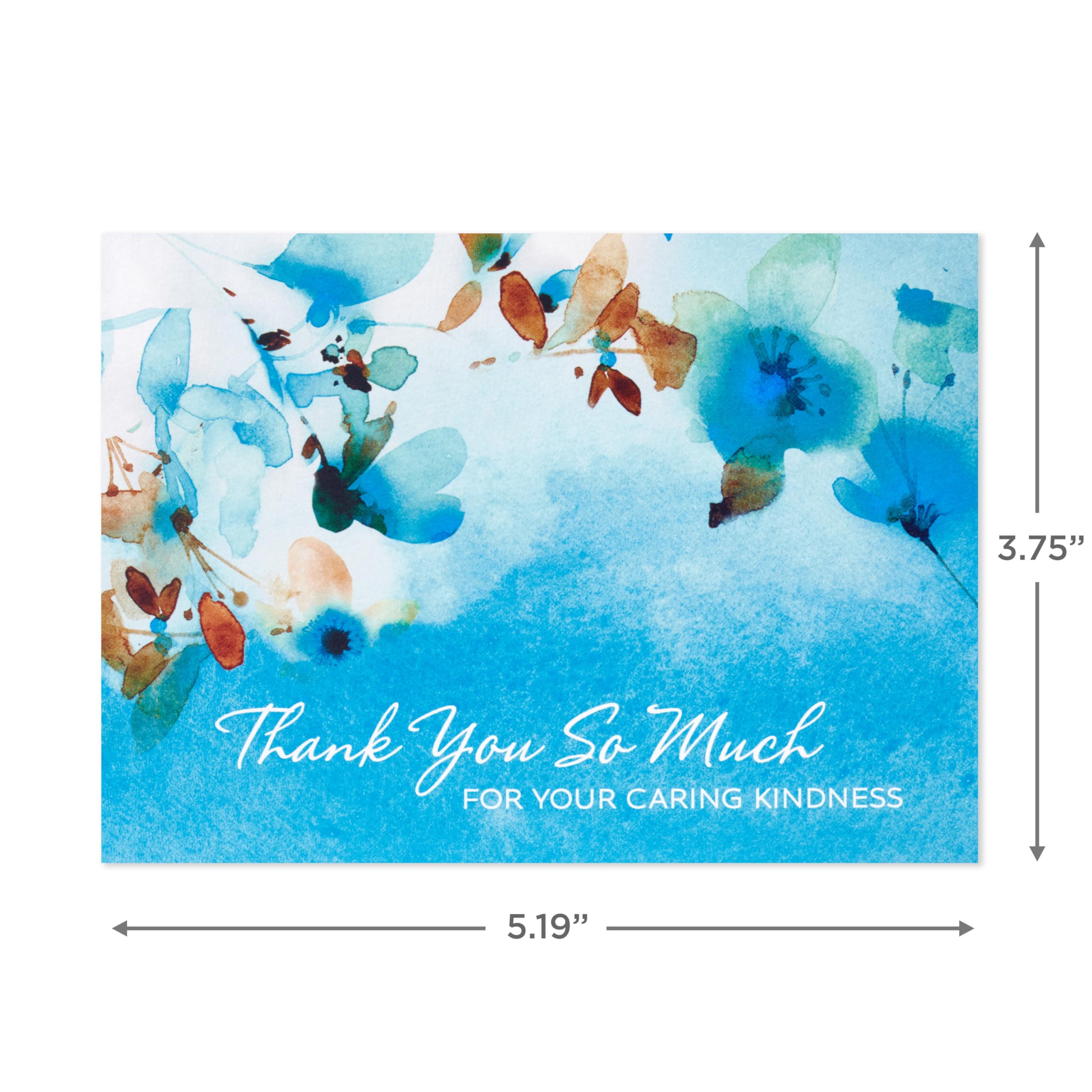 Hallmark Sympathy Thank You Notes (50 Blank Cards with Envelopes) Blue Watercolor Flowers