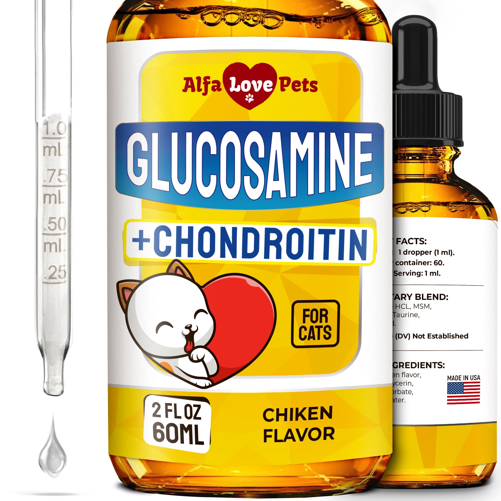 Cat Joint Supplement ✿ Glucosamine for Cats ✿ Joint Supplement for Cats ✿ Cat Glucosamine ✿ Chondroitin and Glucosamine Combination for Cats ✿ Cat Hip and Joint Supplements ✿ 2 Oz