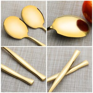 Taysisiter 8 Pieces Stainless Steel Serving Spoon, Gold Buffet Serving Spoons