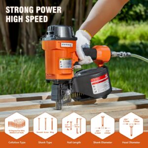 Stafanailer CN70 Coil Nailer 1-3/4-Inch up to 2-3/4-Inch Collated Coil Nails 15 Degree Pneumatic Nail Gun for Pallets, Packing Boxes, Crates and Fence