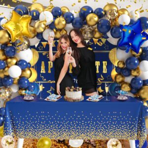 We Appreciate You Banner Backdrop Appreciation Decorations Kit Thank You Banner Balloons Table Cloth for Teacher Doctor Staff Nurse Pastor Appreciation Employee Graduation Party (Blue)