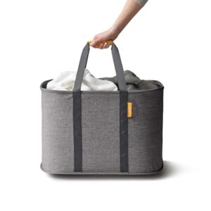 Joseph Joseph Hold-All Max Collapsible 55L Washing Laundry Basket Bag, Durable Fabric, Moisture Resistant, Grey