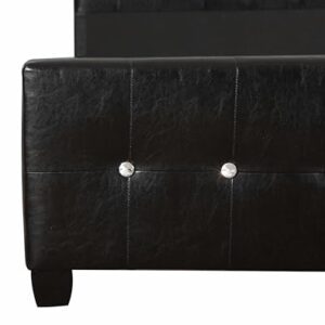 Embrace Luxury with King Bed in Sleek Black - Durable Faux Leather, Hand-Tufted Glam Design, Effortless Assembly, Optimal Mattress Support