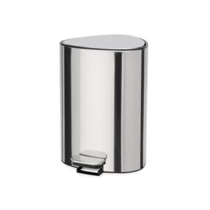 Joseph Joseph EasyStore Luxe Stainless Steel 5 Liter Pedal/1.3 Gallon Trash Can with Bin Liner Storage, Soft-Close Lid, Removable Inner Bucket, for Bathroom, Bedroom, Office