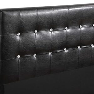 Embrace Luxury with King Bed in Sleek Black - Durable Faux Leather, Hand-Tufted Glam Design, Effortless Assembly, Optimal Mattress Support