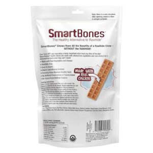 SmartBones Bake Shop Waffle Sticks Made with Real Chicken and Vegetables,Treat Your Dog to Rawhide-Free Chews, 4 Count