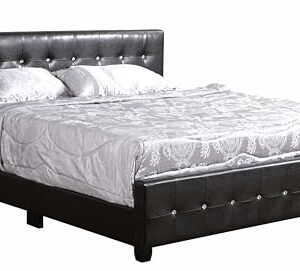 Embrace Luxury with King Bed in Sleek Black - Durable Faux Leather, Hand-Tufted Glam Design, Effortless Assembly, Optimal Mattress Support