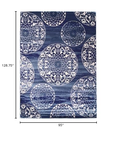 LUXE WEAVERS Cambridge 4073 Blue 8x10 Mandala Rug