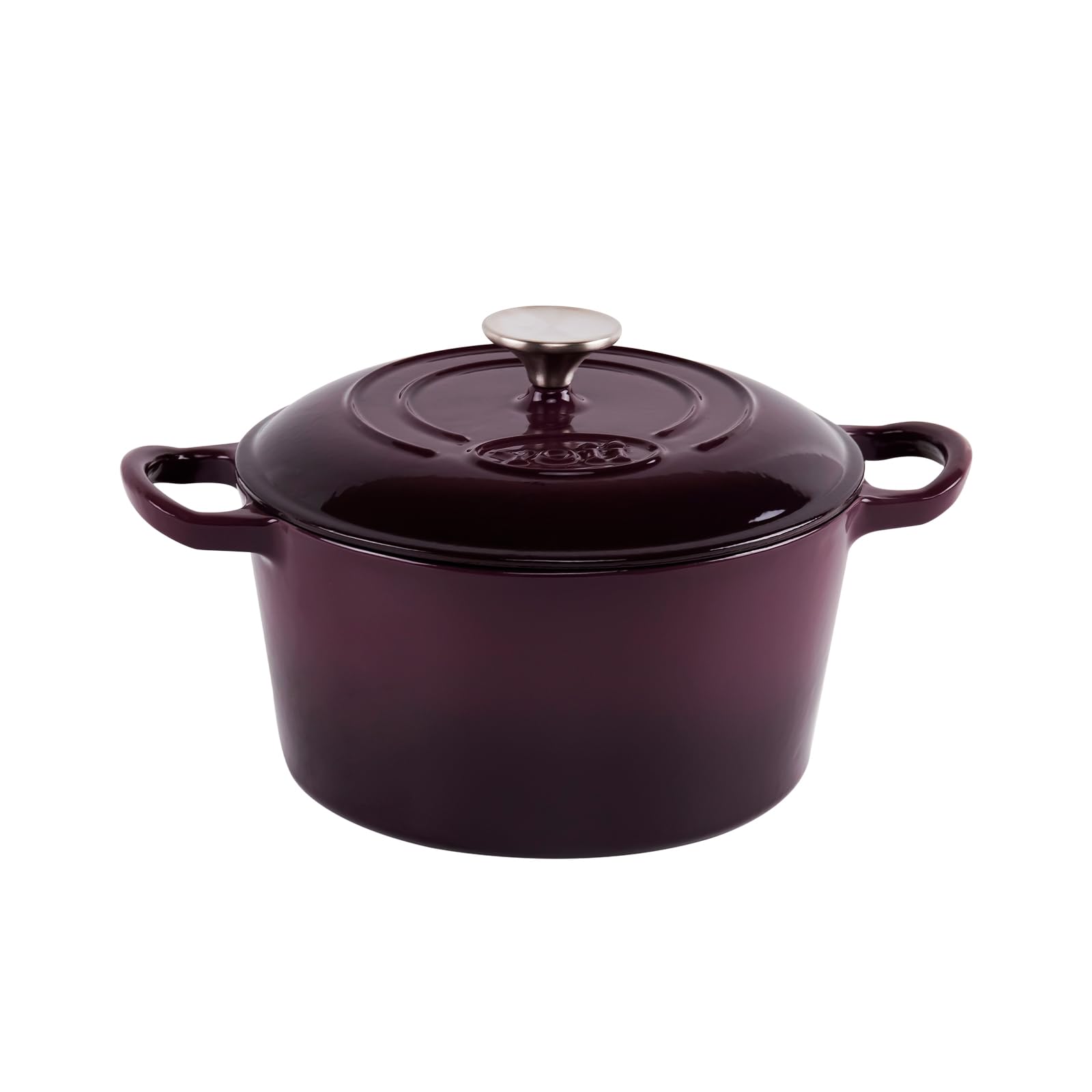 AILIBOO 4 Quart Enameled Cast Iron Dutch Oven with Lid – Dual Handles –Oven Safe up to 500° F – Sturdy Dutch Oven Cookware – dark purple