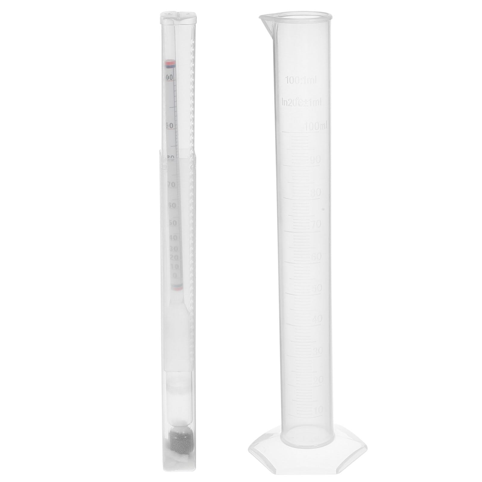 HEMOTON Triple Scale Hydrometer Plastic Test Jar Specific Hydrometer for Wine, Beer, Including 100ml Plastic Cylinder