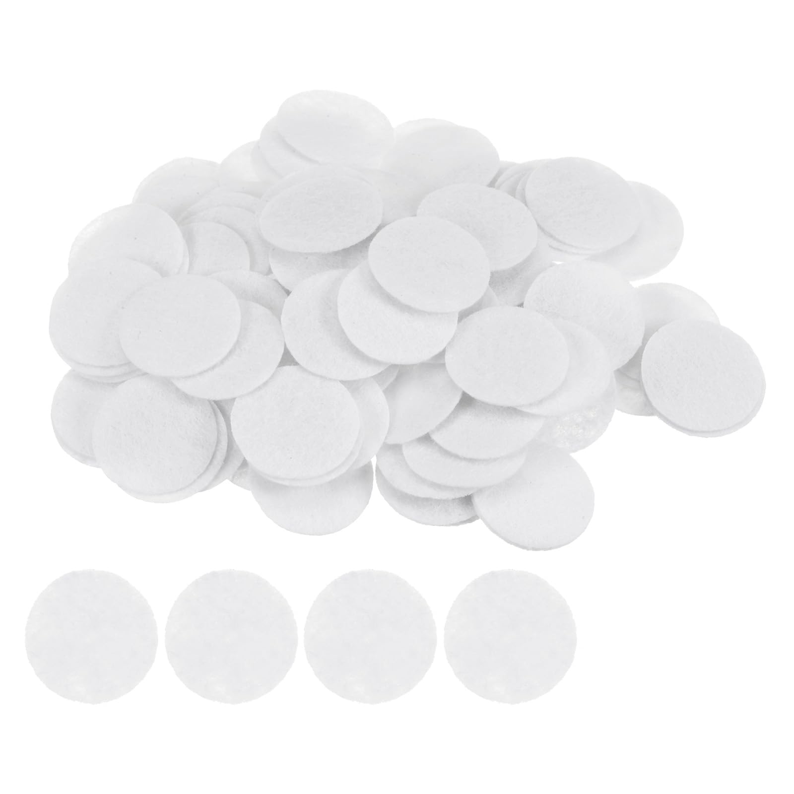 HARFINGTON 600pcs Round Felt Circles, 25mm 1" Pre Cut Felt Craft Pads Non-Woven Mini Felt Fabric Circles for DIY Sewing Handcraft Cut Projects Craft Finishing, White