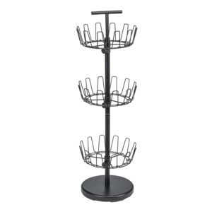 household essentials 3-tier shoe storage tree, matte black