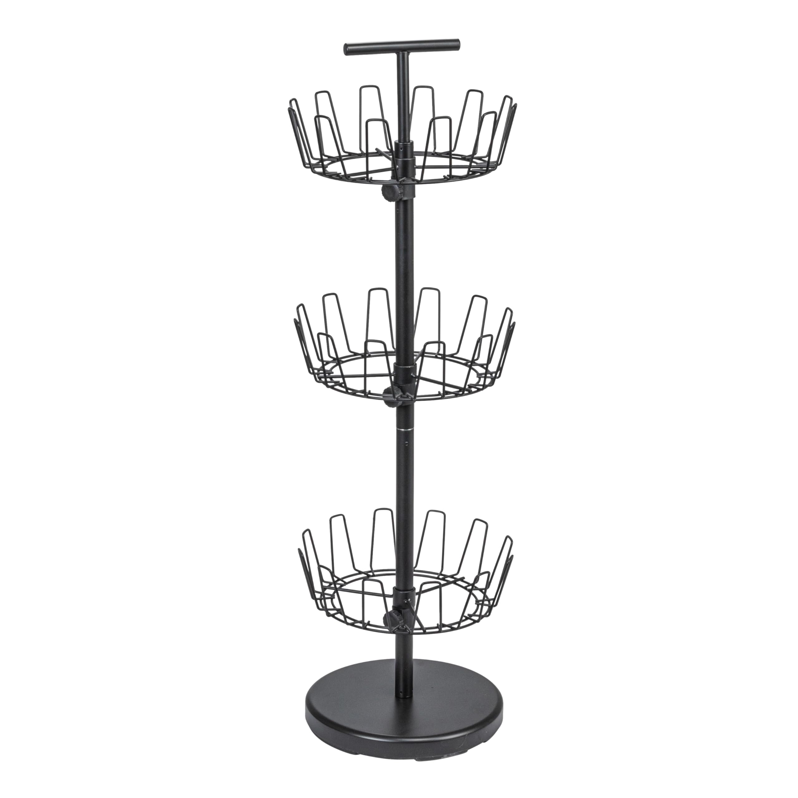 Household Essentials 3-Tier Shoe Storage Tree, Matte Black