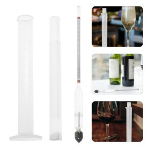 HEMOTON Triple Scale Hydrometer Plastic Test Jar Specific Hydrometer for Wine, Beer, Including 100ml Plastic Cylinder