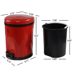 Eagrye 1.8 Gallon Small Multi-Functional Step Trash Can, Durable Plastic Waste Bin with Lid for Kitchen and Bathroom