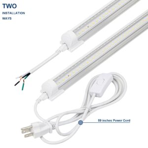 EPESTOEC 4Pack LED Shop Light 2FT,V Shape Integrated T8 LED Tube Light,3000LM,20W,5000K Super Bright White,High Output Linkable Shop Lights