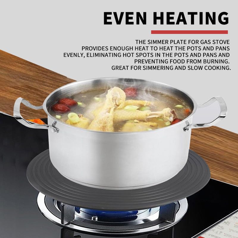 Heat Diffuser for Gas Stove, 11 Inch Aluminum Non-Stick Coating Gas Stove Diffuser, Simmer Plate for Gas Stove, Provides Uniform Distribution of Heat, Great for Simmering and Slow Cooking