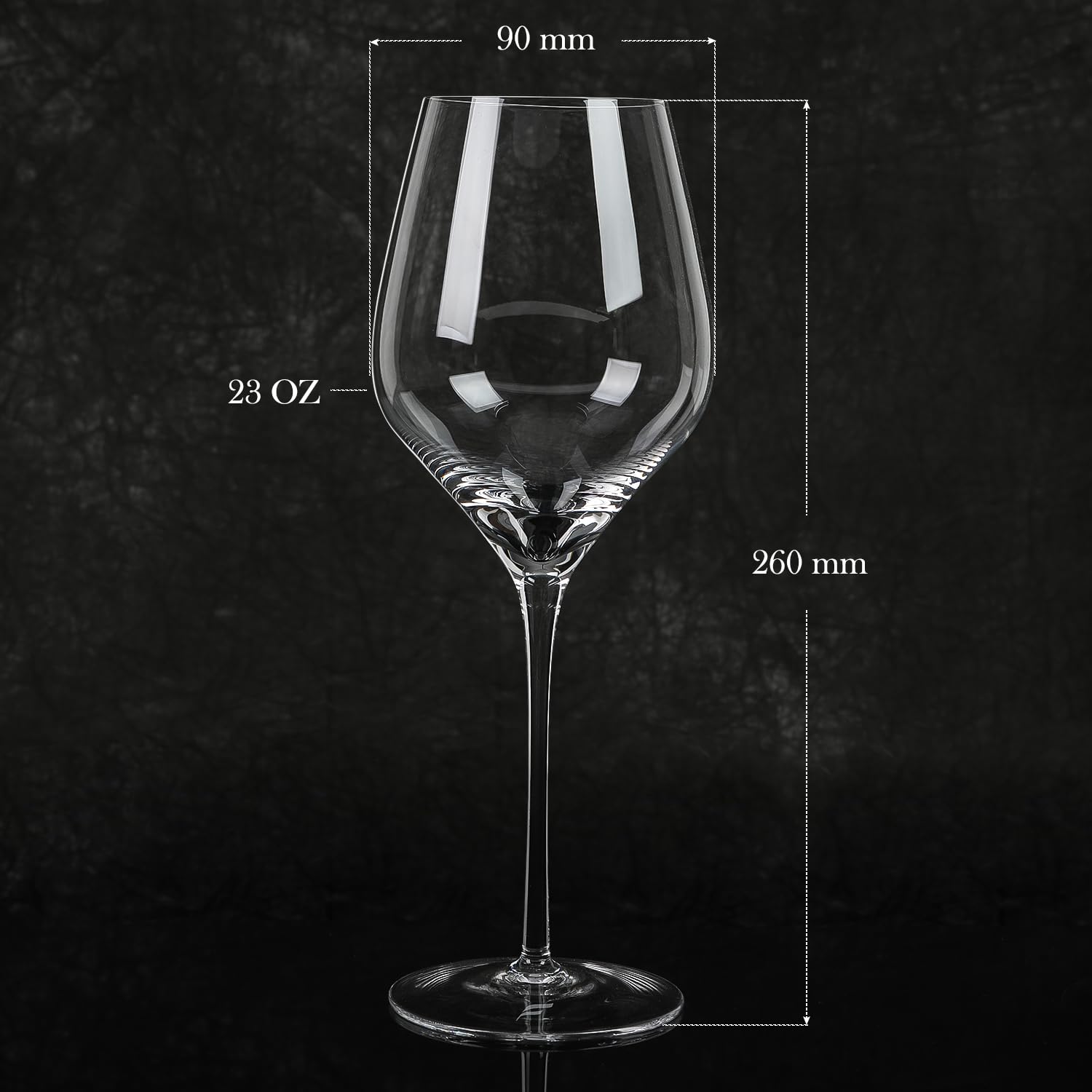 FARIDRUN F-1004, Wine Glasses Set of 4, Hand-Blown Lead-Free Large Red Wine Glasses, All Purpose Long Stem Wine Glasses, 23 oz