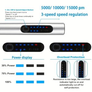 JANGKLIFE USB rechargeable portable electric micro-sanding pen, 4.2V 3-speed adjustable, suitable for grinding, polishing, drilling, engraving, DIY crafts