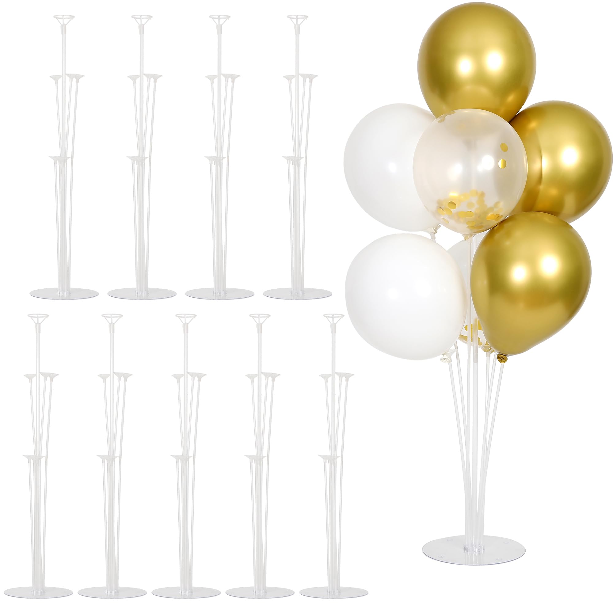 HPLYEL 10 Sets Balloon Stand Kit, Balloon Sticks Holder with Base Birthday Wedding Graduation Party Decortaions Table Centerpieces Balloon Arch kit