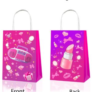 LTHOENG 15pcs Pink Girl Party Bags, Princess Gift Bags Candy Goodie Treat Hot Pink Party Favors Bags with Handles for Girls Princess Theme Party Decoration Birthday Supplies