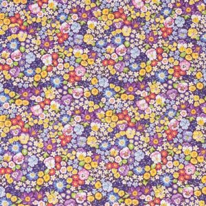 singer, 100% cotton, multi pansy floral