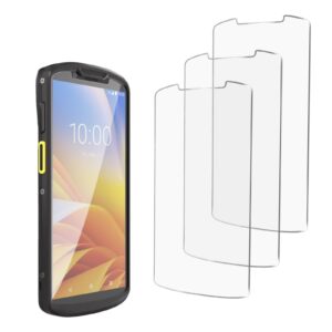 carpsdzy 3pcs tempered glass screen protector for zebra symbol tc53 tc58 handheld barcode scanner mobile computer, 9h scratch-resistant hd protective film