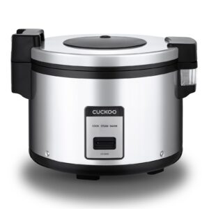 cuckoo cr-3055 30-cup (uncooked) / 60-cup (cooked) large capacity commercial rice cooker & warmer with nonstick inner pot, switch press (silver/black)