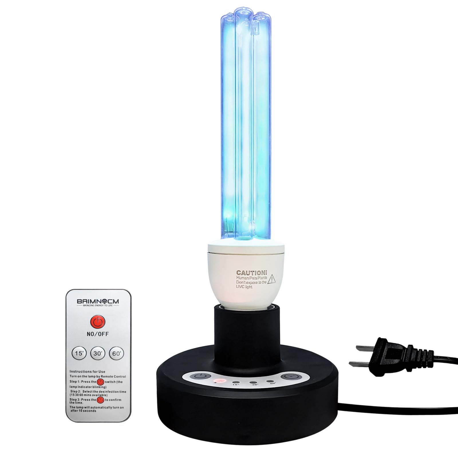 BAIMNOCM UV Light, UVC Lamp with E26 Base and Remote Control, UV-C Light Bulb 25 Watts Indoor Use, 1 Count